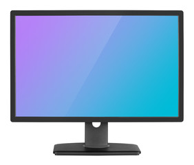 Professional computer monitor on white with clipping path