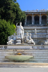 Fototapeta na wymiar Fontaine, Piazza del Popolo ? Rome - Italie