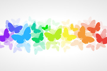 Colorful butterflies vector background