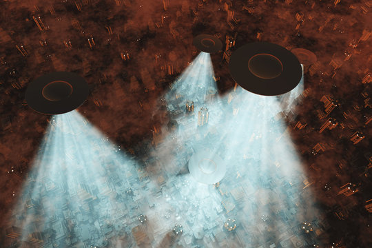Ufo Invasion over Metropolis