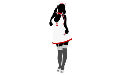 Sexy Woman Silhouette nurse