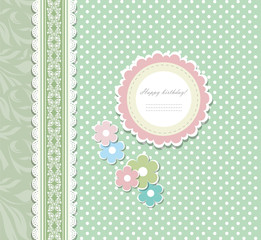 Retro floral greeting card vector