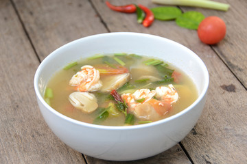 tom Yum Goong soup with shrimp ,favorite Thai food