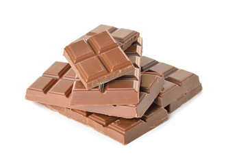 Milk chocolate isolated on white background
