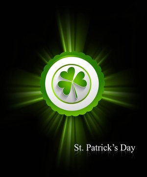 St. Patrick's Day icon colorful green swirl wave eps10 backgroun