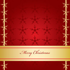 Red Christmas Card with Golden Banner