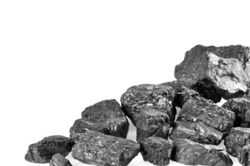 Coals on white background
