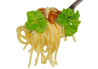 Gabel mit Spaghetti