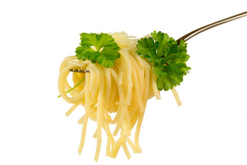 Spaghetti mit Käse und Kräutern