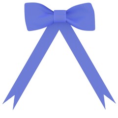 Blue bow on a white background