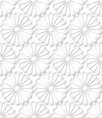 White paper floral seamless pattern