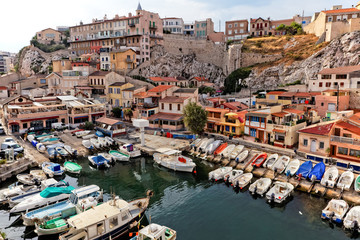 yacht harbour in old city of Marseilles, France - 50033025