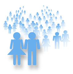 Crowd of people male and female icons