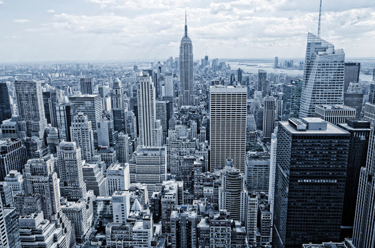 Abstract view from the height to Manhattan - Powered by Adobe