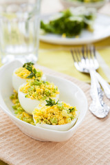 egg snack on white dish
