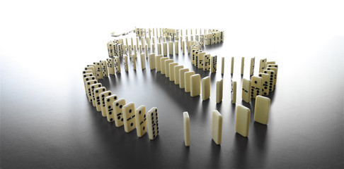 Toppling dominoes