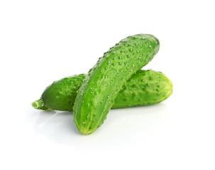 green cucumbers  isolated on white background