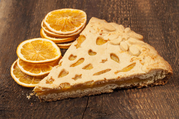 piece of pie with orange jam