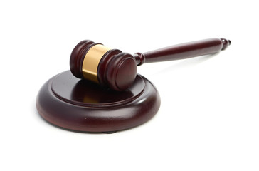 Judge's gavel isolated on white