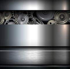 Background metallic with technology gears