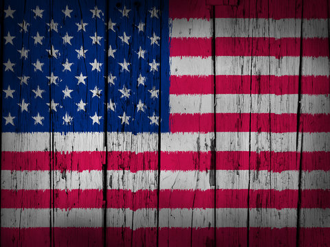 USA Flag Grunge Background