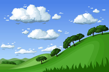 Fototapeta premium Summer landscape. Vector illustration.