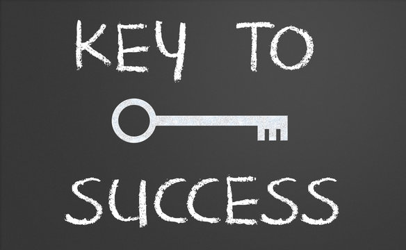 Key to success written on a chalkboard