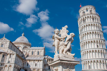 Fototapeta premium tour de pise, baptistère et cathédrale