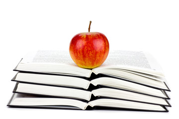 Fresh Apple on book pile!