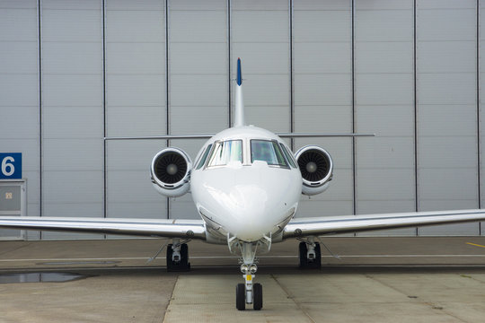 Private Jet in hangar