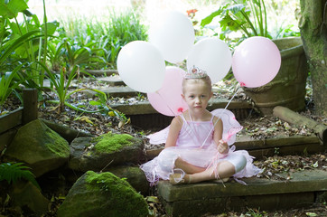 Little girl as a fairy-tale ballet princess on her birthday