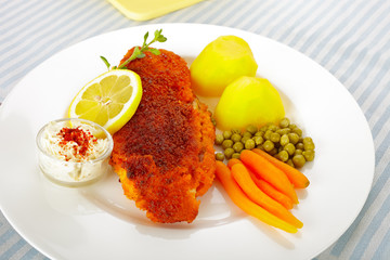 Gebackenes Seelachsfilet