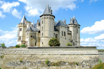 Fototapeta na wymiar Zamek książąt Anjou, Saumur i jego mury obronne