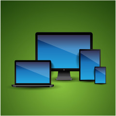 Computer, notebook, tablet and smartphone