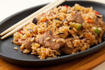 Fried Rice with meat and Vegetables