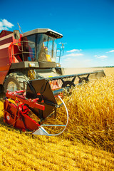 combine harvester close up