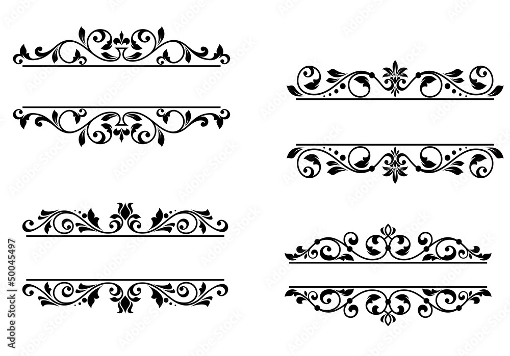Poster header frame with retro floral elements