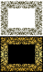 Floral frame in retro style