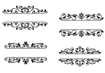 Header frame with retro floral elements