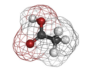 Acetic acid (HOAc) molecule, chemical structure