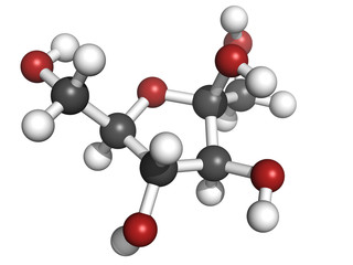 Fructose fruit sugar molecule, chemical structure