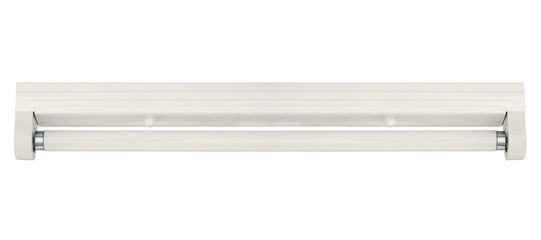 Fluorescent lamp with batten fitting isolated on white backgroun