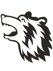 vector illustration of grizzly bear head