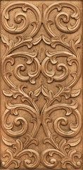 flower carved on wood