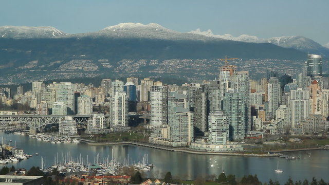 Vancouver skyline with Granville Bridge.