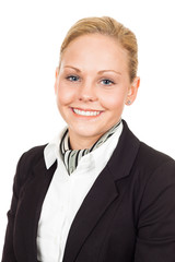 Close-up portrait of air hostess