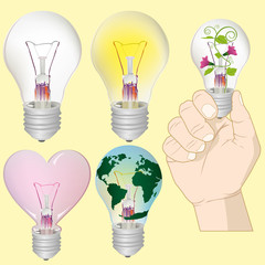 Light bulb idea collection vector
