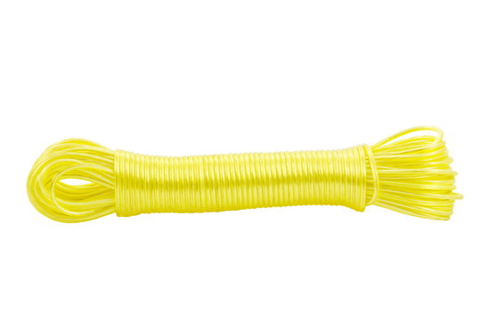 rope for drying of clothing on a white background, isolated