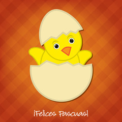 Baby Chick Easter card in vector format.