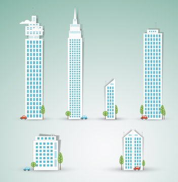Modern city objects. Vector